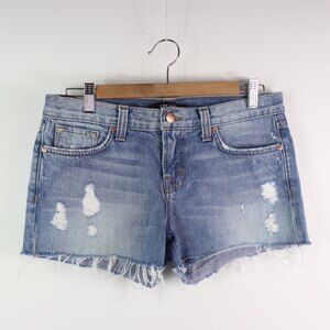 J Brand distressed Cut Off Shorts in Over Blue size 26